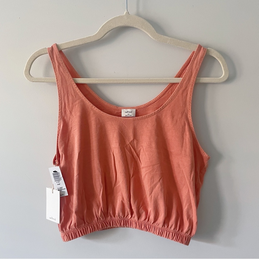 ARITZIA Wilfred Piaf Tank Top, Size XS, Tawny Orange Crop Tank